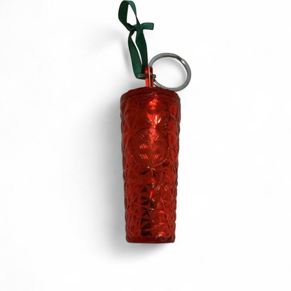 Starbucks Keychain Ornament OS Red Excellent Studded Mini Cup